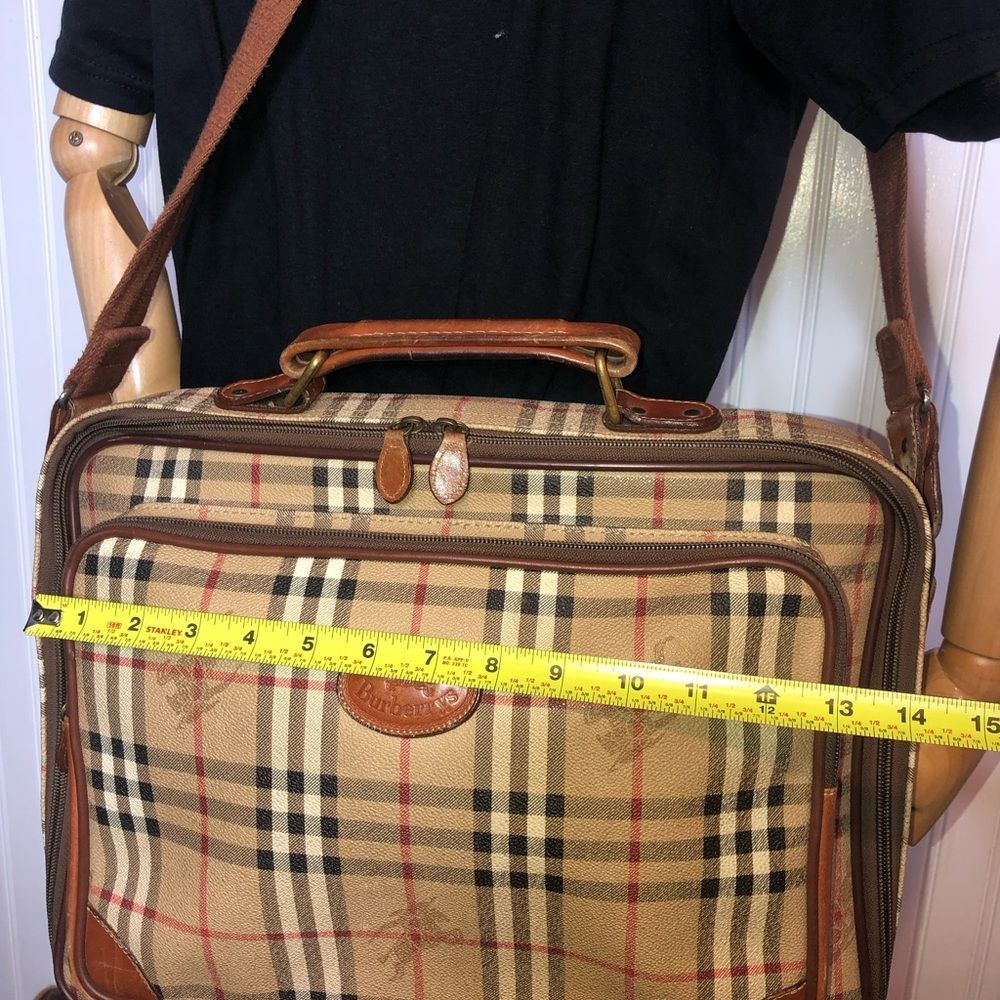 BURBERRY Nova Check Laptop Messenger Crossbody Bag Suitcase Weekend Travel Bag - Picture 10 of 17